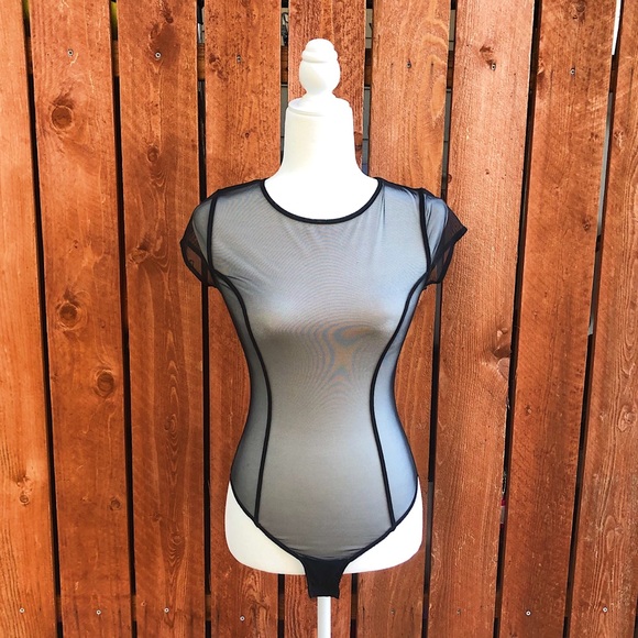 3/$30 💚 Victoria Secret - Black Sheer Bodysuit SM - Picture 4 of 10